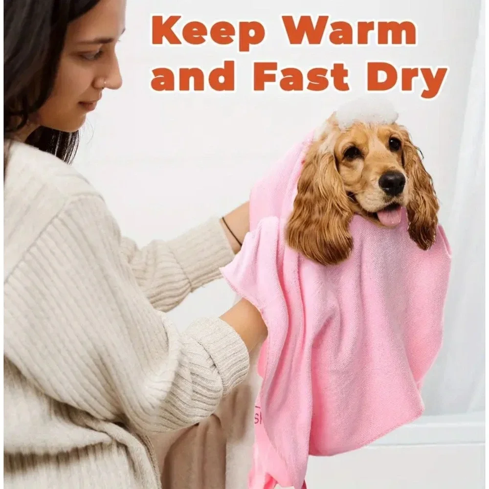 Quick Drying Super Absorbent Microfiber‎ Pet Drying Towels LARGE Grooming 4 pack